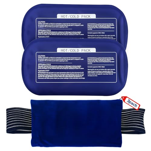 Ice Packs for Injuries Reusable (3-Piece Set) – Hot and Cold Ice Packs for Knee, Reusable Gel Wraps Support, Adjustable Ice Pack Pain Relief for Shoulders, Back Joints Muscles, Knees, Arms and Legs - size: 3 Piece Set - Regular, style: Nary Blue