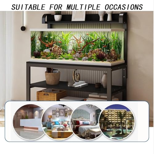 Adjustable Top Rack Aquarium Stand, Curved Safety Design Fish Tank Cabinet, Non-slip Foot Pads, Suitable for Living Rooms(Style B,47.2x19.7in) - color: Style B, size: 47.2x19.7in