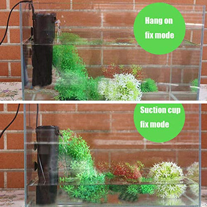 Turtle Tank Filter Aquarium Turtle Filter Internal Filter for 3 to 20 Gallons Small Fish Tank Turtle Tank Reptiles Shrimp Amphibian Frog Cichlids Newt(Aquarium filter)