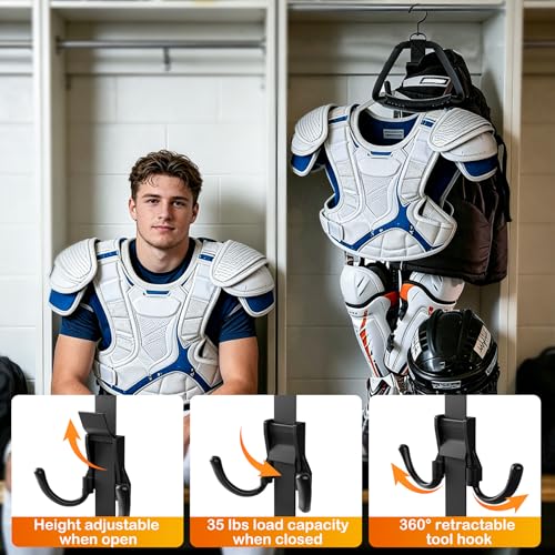 Hockey Equipment Drying Rack with 5 Rotatable Hooks