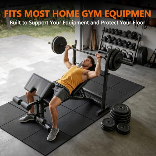THAILE Gym Equipment Mat, 79" x 39"x 0.14" Exercise Equipment Mat - size: 79"L x 39"W x 0.1"Th