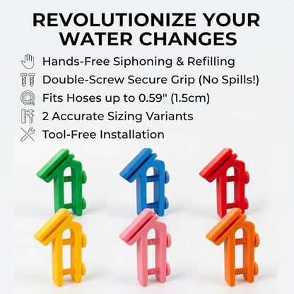 2PCS Hose Holder Clip, Hands-Free Water Pipe Clamp for Fish Tank, Bucket and Garden Hose, Anti-Slip Draining Tube Clamp Fits 0.59" Hose (0-0.79" Orange) - color: 0-0.79" Orange