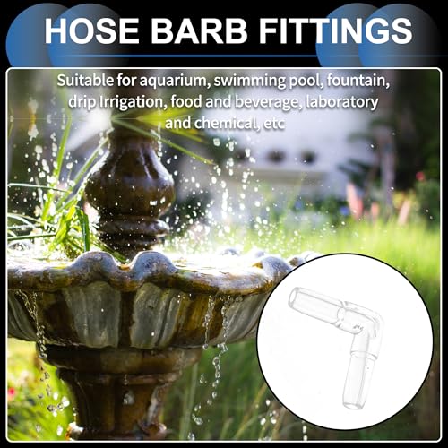 Plastic Hose Barb Fittings, 3/16" L Shaped 2 Way Barb Fitting Plastic Clear, 10 Pcs Elbow L - style: Elbow L