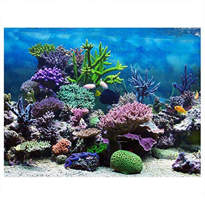 Fish Tank Poster, PVC Adhesive Fish Tank Decorations Pictures Aquarium Fish Tank Background Poster Underwater Backdrop Decoration Paper (76 * 30cm)