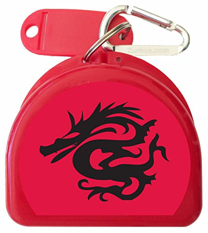 Mo Cased, Retainer Case, Mouthguard Case - Black Dragon - color: Red