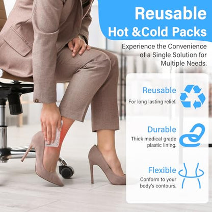 Trelaco 30 Pack White Small Ice Packs for Injuries Reusable - color: Clear