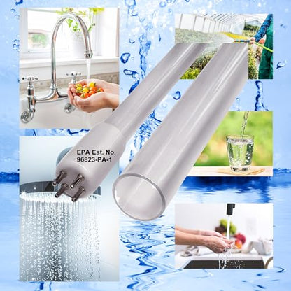 LSE Lighting Combo Package UV Bulb ATS4-739 & Sleeve ATS1-759D Intended for Aqua Service ATS | 29" 4-Pin Ultraviolet Lamp & Quartz Sleeve | High Performance Replacement Kit | Designed in USA