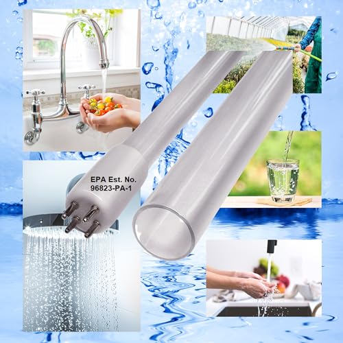 LSE Lighting Combo Package UV Bulb & Quartz Sleeve for Neptune WTA4-450, WTA-476D | 18" 4-Pin UV Lamp & Quartz Glass Tube | Replacement Kit | Designed in USA