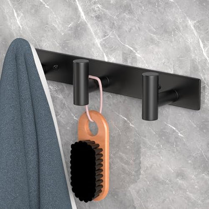 PMMASTO Wall Mounted Coat Rack, Black- 3 Hooks, 1 Pack, T Shape - color: Black, size: 3 "T" Hooks, 1PACK