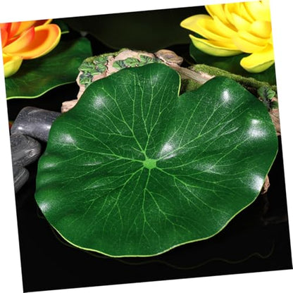 10pcs Simulated Lotus-Leaf Ornaments 17cm Floating Pond Decoration Photo Props Artificial Water Lily Pads for Fish Ponds Aquarium Home Garden Display