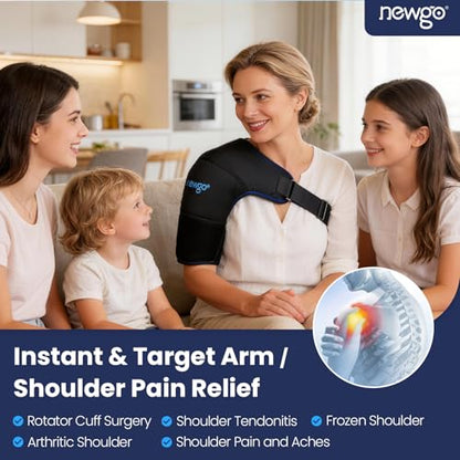 NEWGO Shoulder Ice Pack, Compression for Both Shoulders, FSA Eligible, M - style: Medium-Black