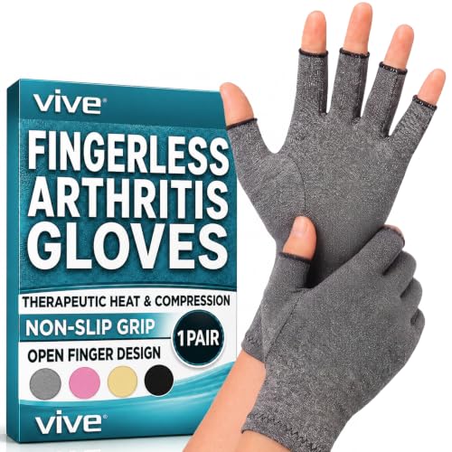 Vive Arthritis Gloves - Men, Women Rheumatoid Compression Hand Glove - color: Grey, size: X-Small
