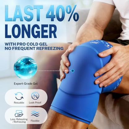 Knee Ice Pack Wrap, Long-Lasting Cold Compression for Knee Recovery - size: XL