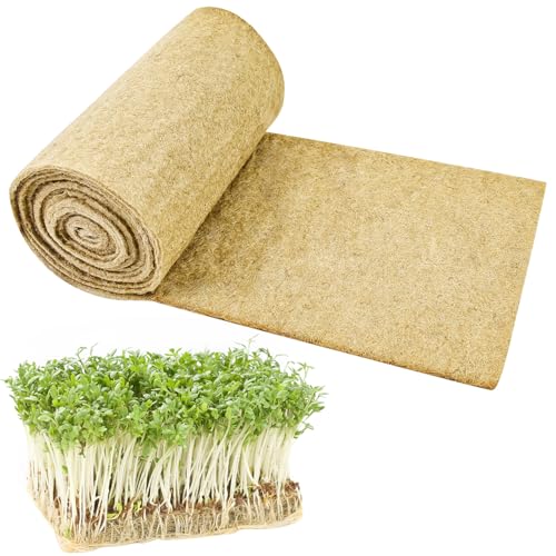 1Roll 10" X 236" Microgreen Growing Mat Hemp Fiber Grow Mats Microgreens Growing Kit Jute Hydroponic Pads Indoor Organic Production for Microgreen Starter Tray Wheatgrass Sprouts - size: 1 Roll 10" X 236"