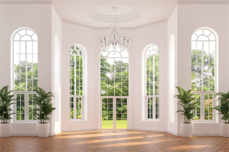 Fabric Windows Scenery Backdrop Interior Room Balcony Sunshine Living Room Photography Background Office Zoom Meeting Video Conference Backdrop Photo Studio Props 7x5ft - color: XH004, size: 7Wx5H FT