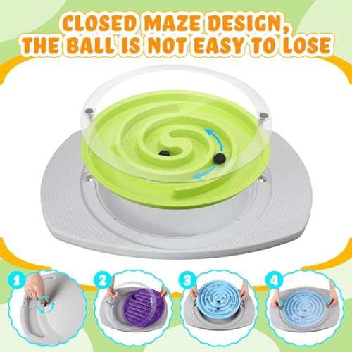 Balance Board with Maze for Kids, 20 Inch Labyrinth Wobble Board with 2 Balls & 3 Replacement Labyrinth Disks Plastic Rocking Seesaw Sensory Training for Boys Girls Indoor Outdoor