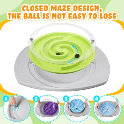 Balance Board with Maze for Kids, 20 Inch Labyrinth Wobble Board with 2 Balls & 3 Replacement Labyrinth Disks Plastic Rocking Seesaw Sensory Training for Boys Girls Indoor Outdoor