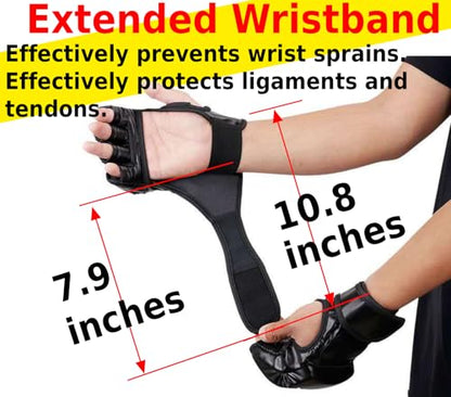 MMA Gloves Grappling Sparring, Mixed Martial Arts Mitts Men Women Boxing Gloves, Combat Sports Training, Muay Thai, Kickboxing, Open Palm Training Gloves for Grappling - color: Black