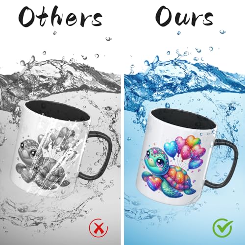 UV DTF Cup Wrap Transfer Stickers, 12 Sheets Sea Turtle Rub On Transfers for Tumblers Glass Cups Mugs Water Bottles
