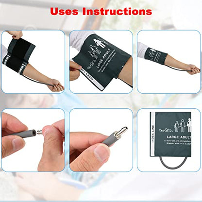 Cosmos Blood Pressure Monitor Replacement Cuff with Metal Air Hose Connector for Blood Pressure Monitor and Machine for 33-47 cm Upper Arm Circumference (Large Adult Size) - style: Large Adult size