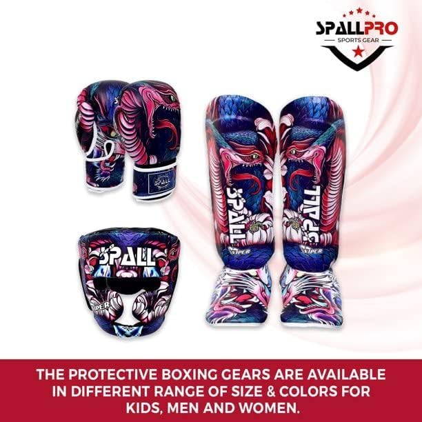 Boxing Training Set 3 –1 Synthetic Leather Boxing Gloves with Boxing Gear Shin Instep, MMA Training with Shin Pads for Kids Adults, Martial Arts Set… - size: Large
