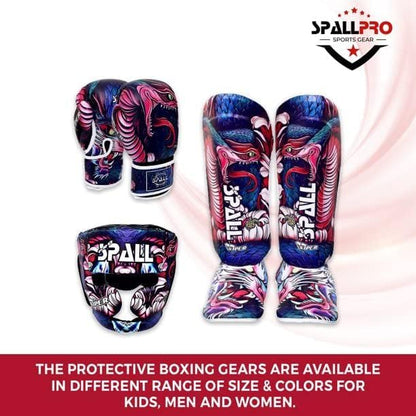 Boxing Training Set 3 –1 Synthetic Leather Boxing Gloves with Boxing Gear Shin Instep, MMA Training with Shin Pads for Kids Adults, Martial Arts Set… - size: Large