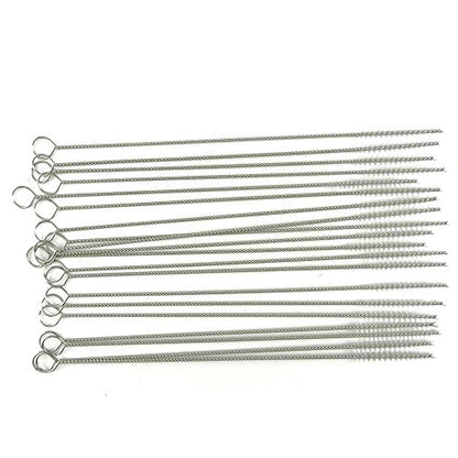 Honbay Straw Cleaner Brushes, Nylon bristles Stainless Steel Handle, Nylon Skinny Pipe Tube Cleaner - 20 Piece Value Pack - 6 mm bristles x 7"" 175mm Long (Pack of 2) - size: One Size (Pack of 2)
