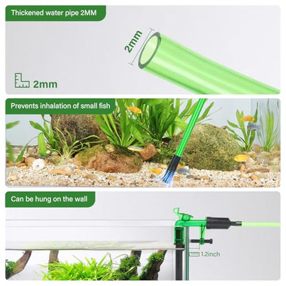 AQQA Aquarium Siphon Gravel Vacuum Fish Tank Cleaner kit,Stress Ball Python Water Changer,Extendable Length and Fixed On Fish Tank,Manually Water Changer Wash Sand L - size: M