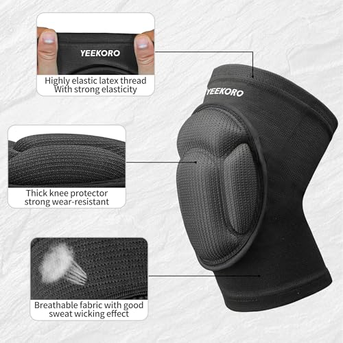 Knee Pads with Thickened SBR Pad, Sports Knee Support Sleeve(M) - size: Medium