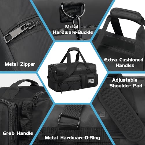 Gym Bag Water-Resistant Sports Duffel,Portable Lightweight Gym Bag,Sports Duffel Bags for Women&Men for Camp, Fitness, and Short Tours, Dance - The Red Flag area allows for DIY