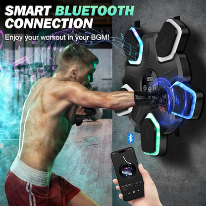 Wall Mounted Music Box Machine - Interactive Maquina de Boxeo Musical Pared | Bluetooth Music Boxing Machine Experience for Home Fitness