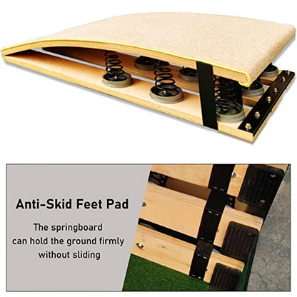 LXLZYXSF Jump Assist Boards Springboard for Martial Arts/Gymnastics Training, Track & Field Athletic Equipment, High/Long Jump Backflip Practice Elastic Board, Hard Wood