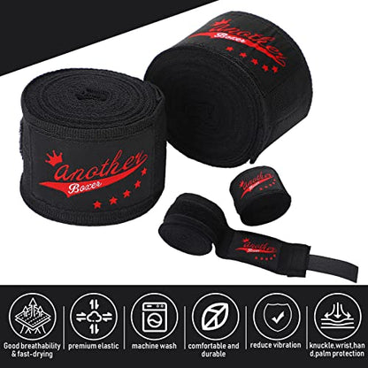 Jerify 15 Pairs Boxing Wraps Bulk for Hand 180‘' - color: Black