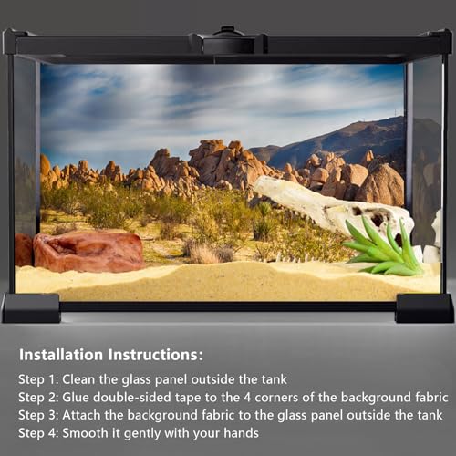 YongFoto Polyester Joshua Tree National Park Photography Background Stones Valley Cactus Shrub Bush Desert Sand Land Backdrop for Photoshoot Wild West Party 72x16 inches Dragon Tank Background - color: Yellow-2, size: 72x16 IN