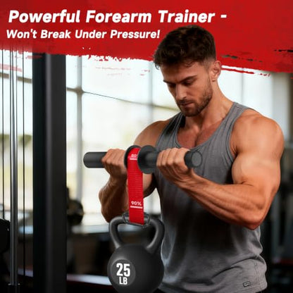 FitBeast Wrist Roller Forearm Exerciser and Forearm Strengthener - color: Red