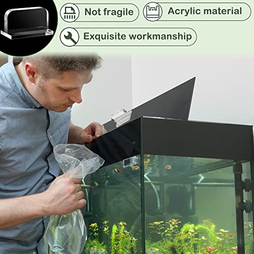 4 Pcs Aquarium Lid Handles Acrylic Fish Tank Cover Handles Adhesive Tank Lid Replacement Handle for Aquarium Fish Tank Lid, 2.36 x 1.38 Inch (Transparent) - color: Transparent