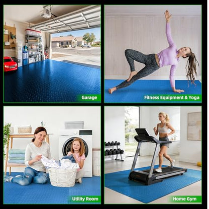 Art3d 12-Pack 24"x24" EVA Interlocking Exercise Mats,48 Sq.Ft,Blue - color: Blue, size: 48 Sq Ft
