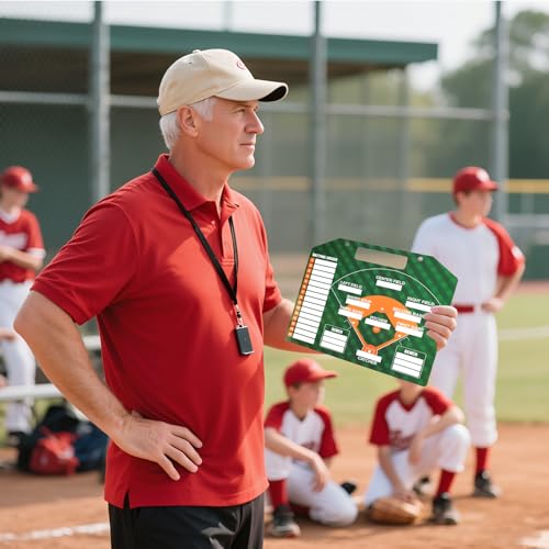 Magnetic Baseball Lineup Board for Dugout, Dry Erase Coach Lineup Board - style: Baseball Board