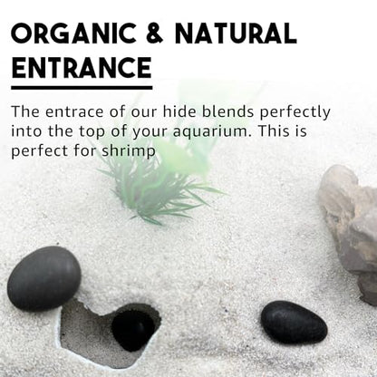 Natural Aquarium Tunnel Cave | Shrimp Hide Cave (Black)