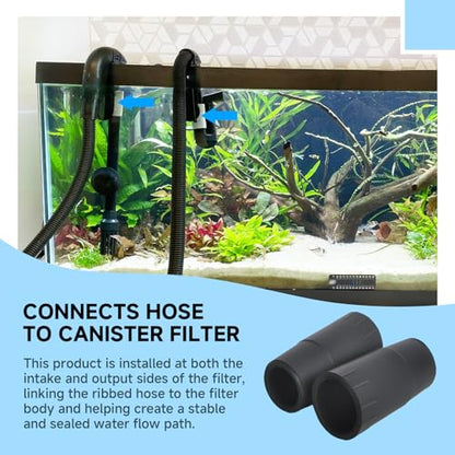 (2-Pack) A20017 Rubber Hose Adapter, Compatible with Fluval 304, 305, 306, 307, 404, 405, 406, 407 Canister Filters with Ribbed Hosing