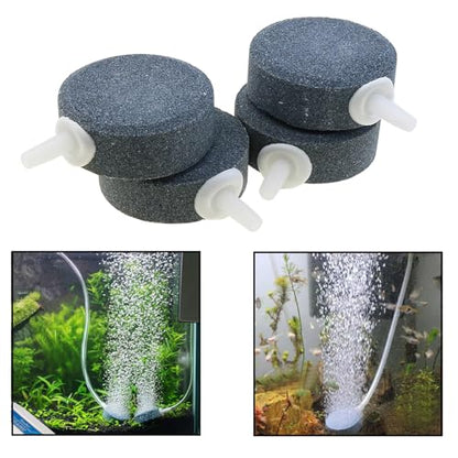 Disc Bubble Stone 1.5 Inch, Oxygen Diffuser Airstone, Suitable for Nano Air Pump, Fish Tank, Bucket, Small Pond and DWC Reservoir, 4-Pack