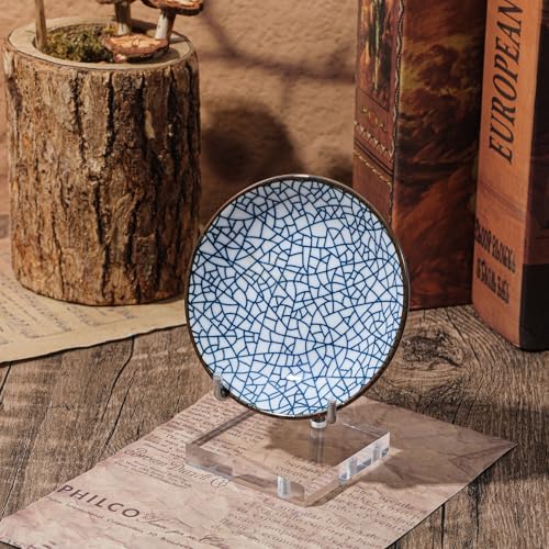 6 Pcs Clear Acrylic Easel Stand, Adjustable Metal Arm Display Holder for Crystals, Minerals, Rocks, 2.4x2.4x3.5 Inch