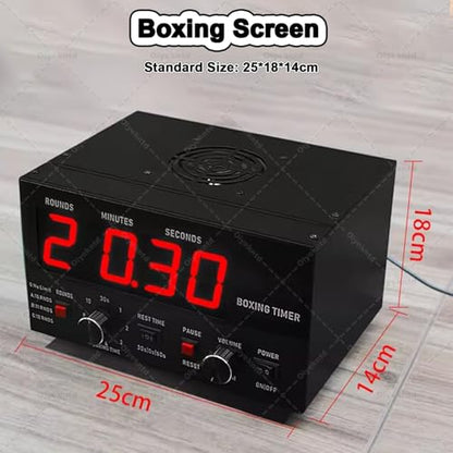 Boxing Interval Timer, Professional Gym Interval Timer with LED Display, Portable Boxing Timer with Adjustable Sound & Stopwatch, Selectable Training Time & Cycle Repetitions Blue - color: Blue