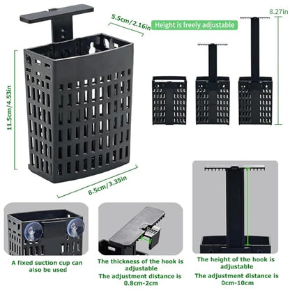 4 Pack Upgraded Aquarium Plant Holder, Adjustable Height & Width with Extendable Hook and Suction Cup, Fish Tank Plant Holder for Aquaponic Cultivation, Aquascape Decorations, Aquarium Accessories