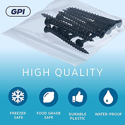 4" x 4" Small Reclosable Zip Bag - Heavy-duty 4 Mil, Bulk Case of 100 - Clear, Resealable Zip Top Lock for Storage & Packaging Food, Nuts, Bolts & Screws. - size: 4" x 4"
