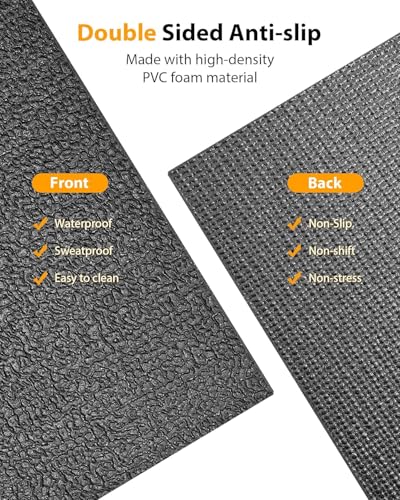 Foldable Rubber Treadmill Mat - Exercise Bike Mat with Waterproof | Non-Slip, Shock Absorption, Exercise Equipment Mat, Protect Floor, for Home Gym Workout, for Bike/Elliptical, Mat for Carpet - size: 68"L x 26.8"W x 0.2"Th