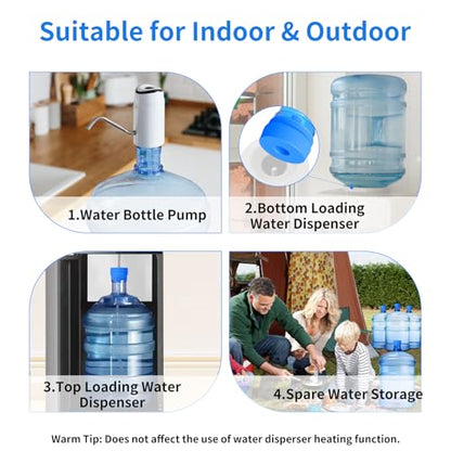 3 and 5 Gallon Water Jug Cap, Reusable Food Grade Silicone Replacement Cover for 55mm Opening Water Jug Lid, Non Spill Water Bottle Caps - pack of 3