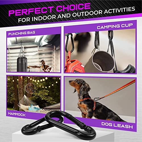 2200LB 5.5in Spring Snap Hook Carabiner Clips, Heavy-Duty Carabiners, 2Pcs - size: 2Pcs 5.5In