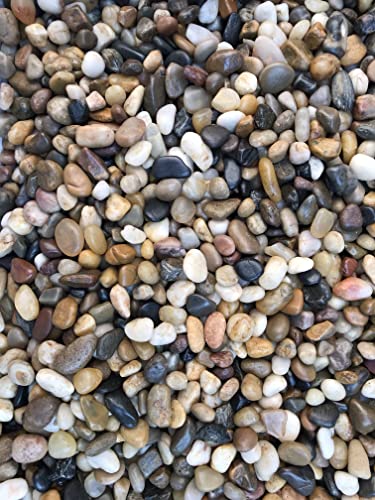 Voulosimi 18 LBS River Rock Stones, Natural Decorative Polished Mixed Pebbles Gravel,Outdoor Decorative Stones for Plant Aquariums, Landscaping, Vase Fillers - size: 18 LB