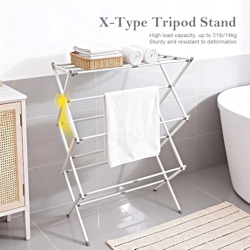 Foldable Clothes Drying Rack 41"x29"x14" - White - size: 3-Tier
